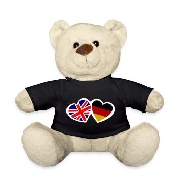 England and Germany Love - Teddy Bear - black - Front