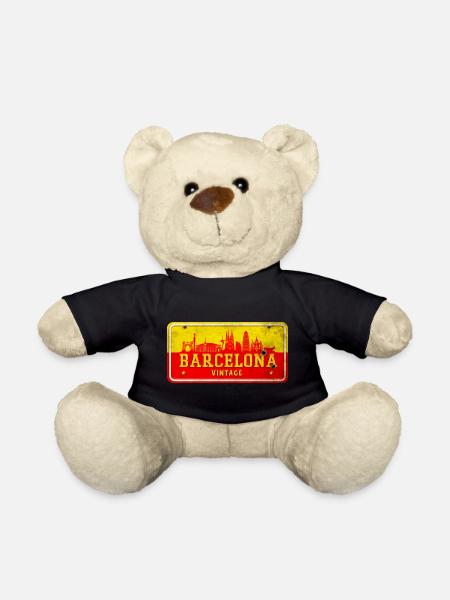 Barcelona Spanien Vintage Schild - Teddy - Schwarz
