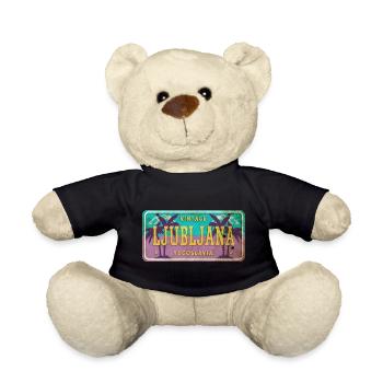 Ljubljana Yugoslavia vintage shield - Teddy Bear - black - Front