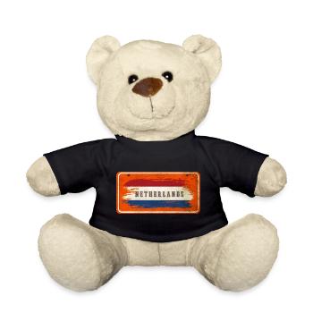 netherlands vintage flag sign - Teddy Bear - black - Front