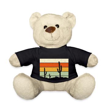 Desert with cacti - Teddy Bear - black - Front