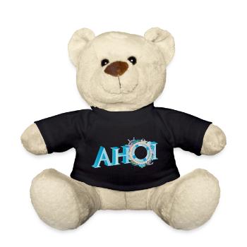 maritime sailor's greeting lettering Ahoi - Teddy Bear - black - Front