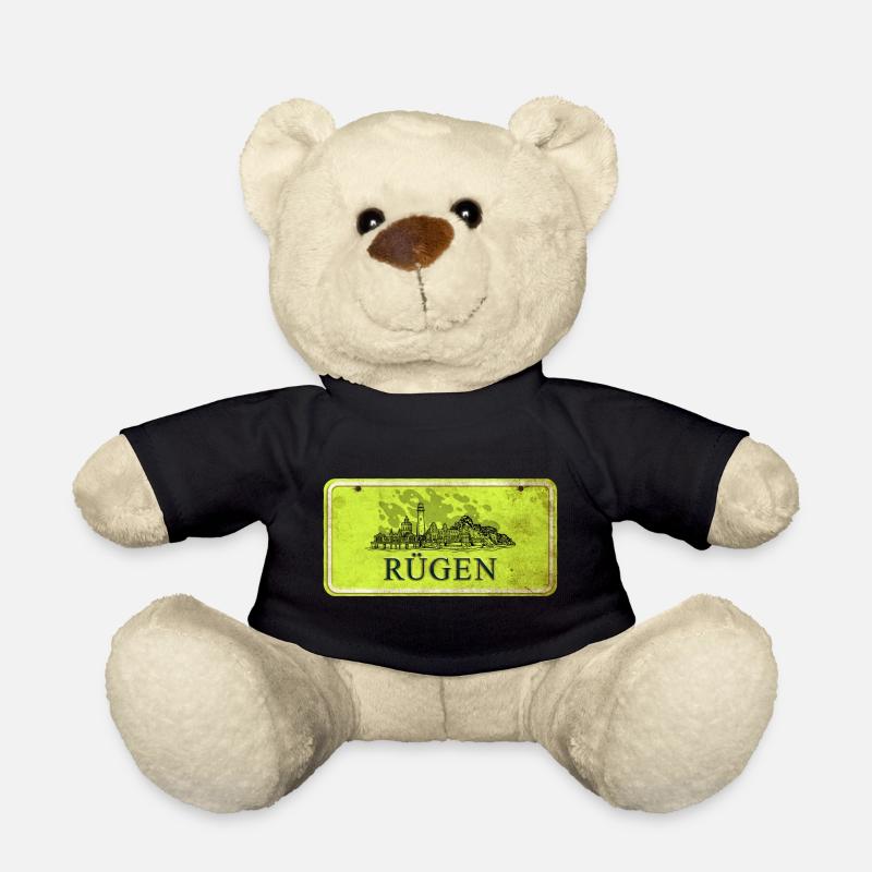 Rügen Vintage Schild - Teddy - Schwarz