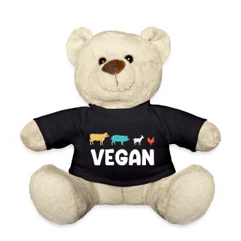 Vegan Tiere - Teddy - Schwarz - Vorne