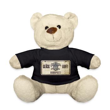 Glück auf Ruhrpott Schild - Teddy - Schwarz - Vorne