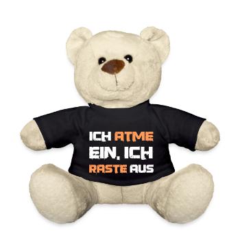 Lustiger Spruch Ich atme ein - Teddy - Schwarz - Vorne