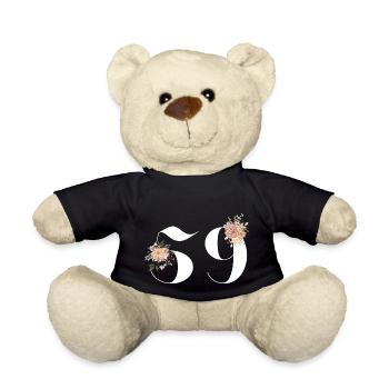 59th Anniversary Flowers (Gift of 59 years) - Teddy Bear - black - Front