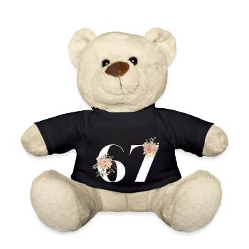 67th Anniversary flowers (Gift of 67 years) - Teddy Bear - black - Front