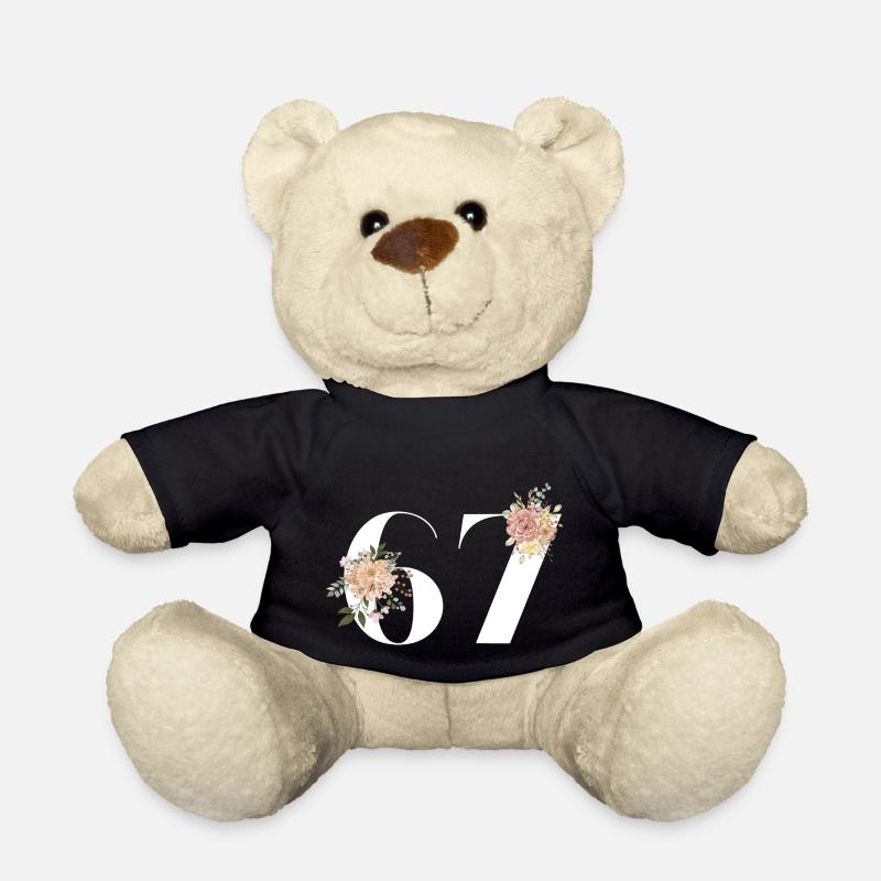 Blumen zum 67-jährigen Jubiläum (Geschenk von 67 Jahren) - Teddy - Schwarz