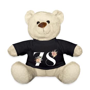 78th Anniversary Flowers (Gift of 78 years) - Teddy Bear - black - Front