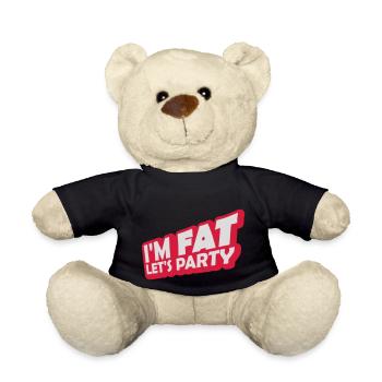 im fat lets party - Teddy - Schwarz - Vorne