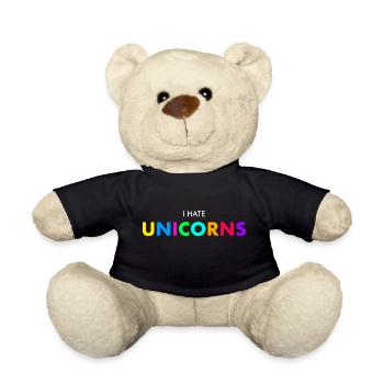 I hate unicorns - Teddy Bear - black - Front