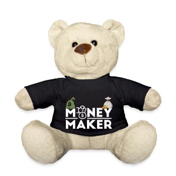 Money Maker Geld Dollar Geschenk Idee - Teddy - Schwarz - Vorne