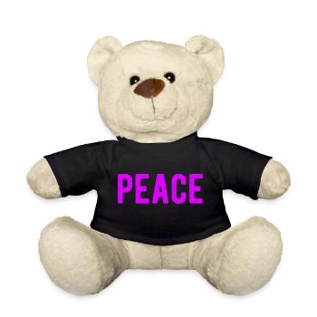 peace Frieden Love Liebe Freunde Freundschaft - Teddy - Schwarz - Vorne