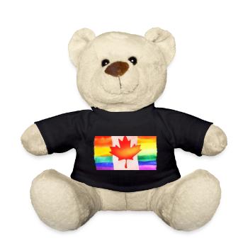 Kanada Flagge LGBTQ - Teddy - Schwarz - Vorne