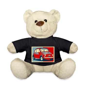 Voiture italienne 500 vintage - Nounours - noir - Devant