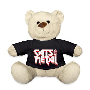Katzen und Metal | In Heavy-Metal-Schrift - Teddy - Schwarz - Vorne