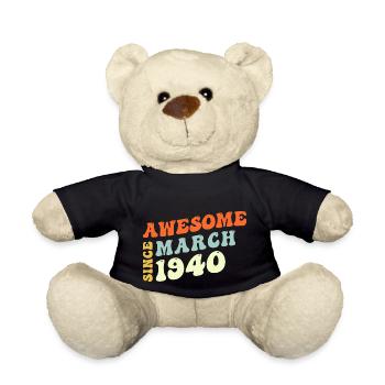 Groovy 83 ans Génial Depuis mars 1940 83ème - Nounours - noir - Devant
