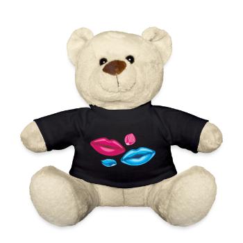 Lips and petals - Teddy Bear - black - Front