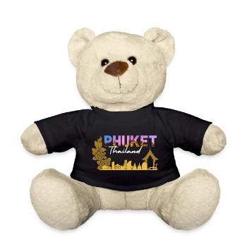 Phuket Thailand Sunset Skyline - Teddy Bear - black - Front