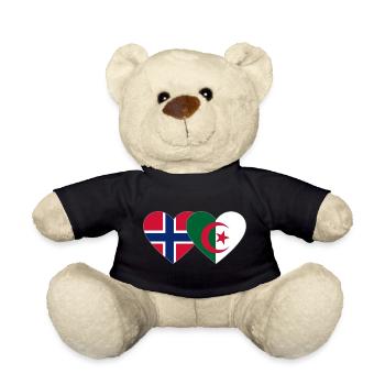 Norwegen Algerien Flagge Herz - Teddy - Schwarz - Vorne