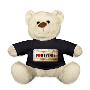 Panneau vintage « I love western » - Nounours - noir - Devant