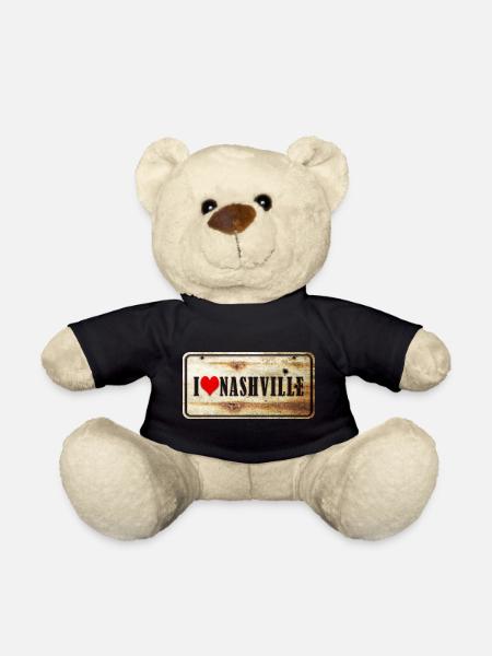 Ich liebe Nashville Vintage Schild - Teddy - Schwarz