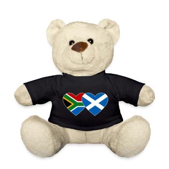 South Africa Scotland Flag Heart - Teddy Bear - black - Front