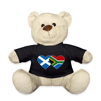 Scotland South Africa Flag Heart - Teddy Bear - black - Front