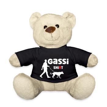 Offizielles Gassi Shi(r)t für jede Runde mit Hund - Teddy - Schwarz - Vorne