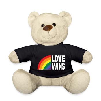 Love Wins Rainbow - Teddy Bear - black - Front