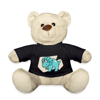 hugadino Triceratops, dino, cute dinosaur - Teddy Bear - black - Front
