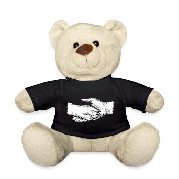 Chien et maître - Silhouette de main et de patte - Nounours - noir - Devant