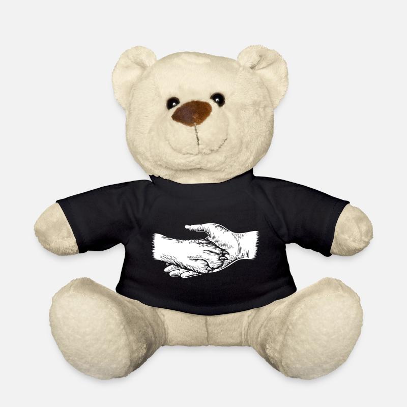 Hund und Herrchen - Hand und Pfote Silhouette - Teddy - Schwarz