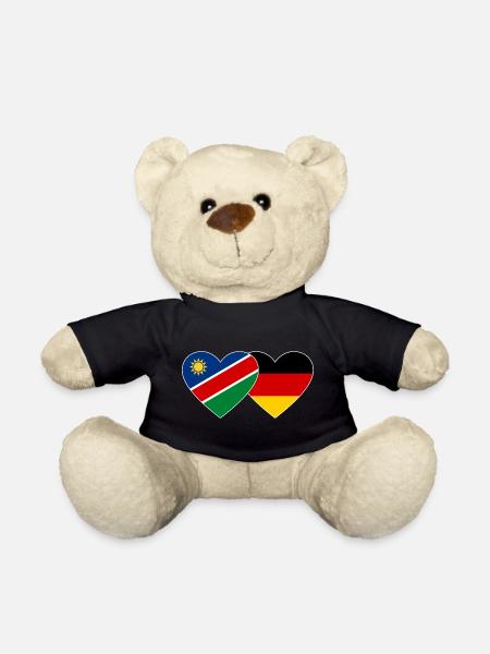 Namibia Deutschland Flagge Herz - Teddy - Schwarz