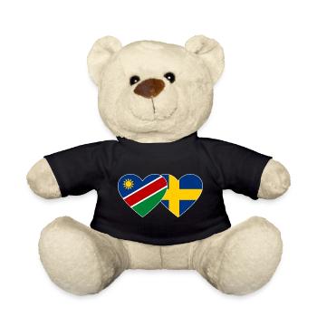 Namibia Schweden Flagge Herz - Teddy - Schwarz - Vorne