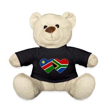 Namibia Südafrika Flagge Herz - Teddy - Schwarz - Vorne