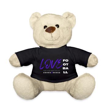 Ich liebe Fußball blau - Teddy - Schwarz - Vorne