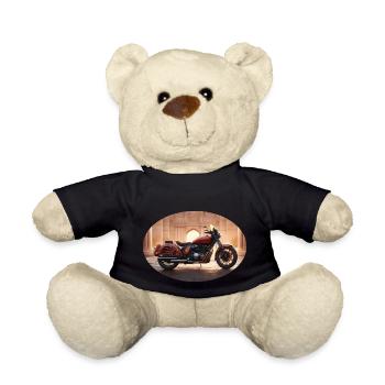 1940s US Style Cruiser Motorcycle - Teddy Bear - black - Front
