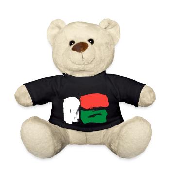 Madagascar Flag - Brush Strokes - Teddy Bear - black - Front