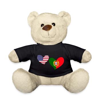 Awesome Portuguese American Hearts For The - Teddy - Schwarz - Vorne