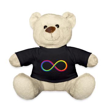 Infinite Infinity Symbol Rainbow LGBT - Teddy Bear - black - Front