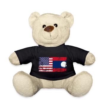 Awesome Half American Half Laotian Lao People Laos - Teddy Bear - black - Front