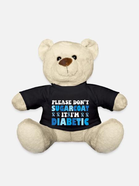 Please Don't Sugarcoat It I'm Diabetic - Teddy Bear - black