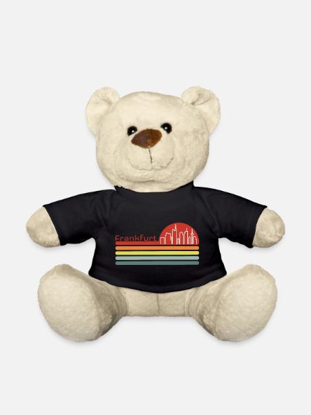 Frankfurt Retro Style Skyline Vintage Motiv - Teddy - Schwarz