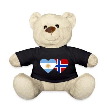 Argentine Norvège Drapeau Coeur - Nounours - noir - Devant