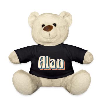 Alan t-shirt retro vintage t-shirt gift idea - Teddy Bear - black - Front