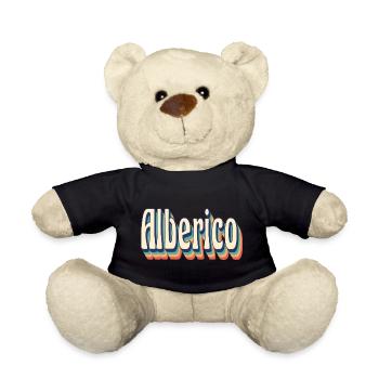Alberico T-Shirt Retro Vintage T-Shirt Geschenk - Teddy - Schwarz - Vorne
