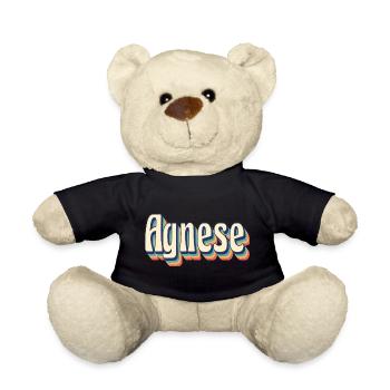Idées cadeaux t-shirt rétro t-shirt vintage Agnès - Nounours - noir - Devant