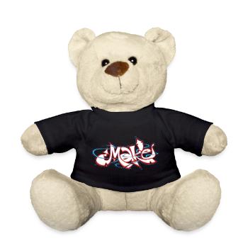 Rotes Graffiti des Wortes make - Teddy - Schwarz - Vorne